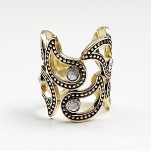 Nordstrom Antique Gold Paisley Crystal Ring